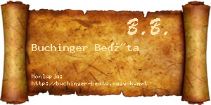 Buchinger Beáta névjegykártya